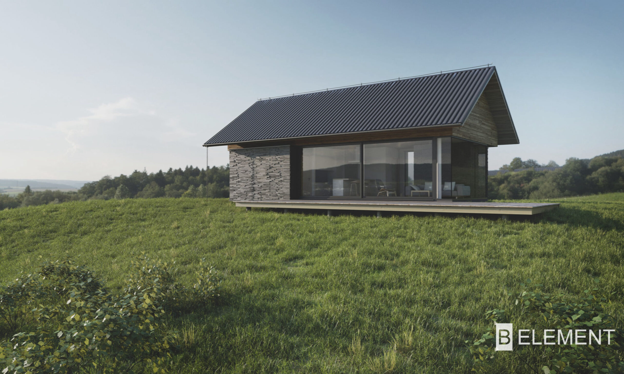 70's — projekt domu 70 m² w formie stodoły nowoczesnej