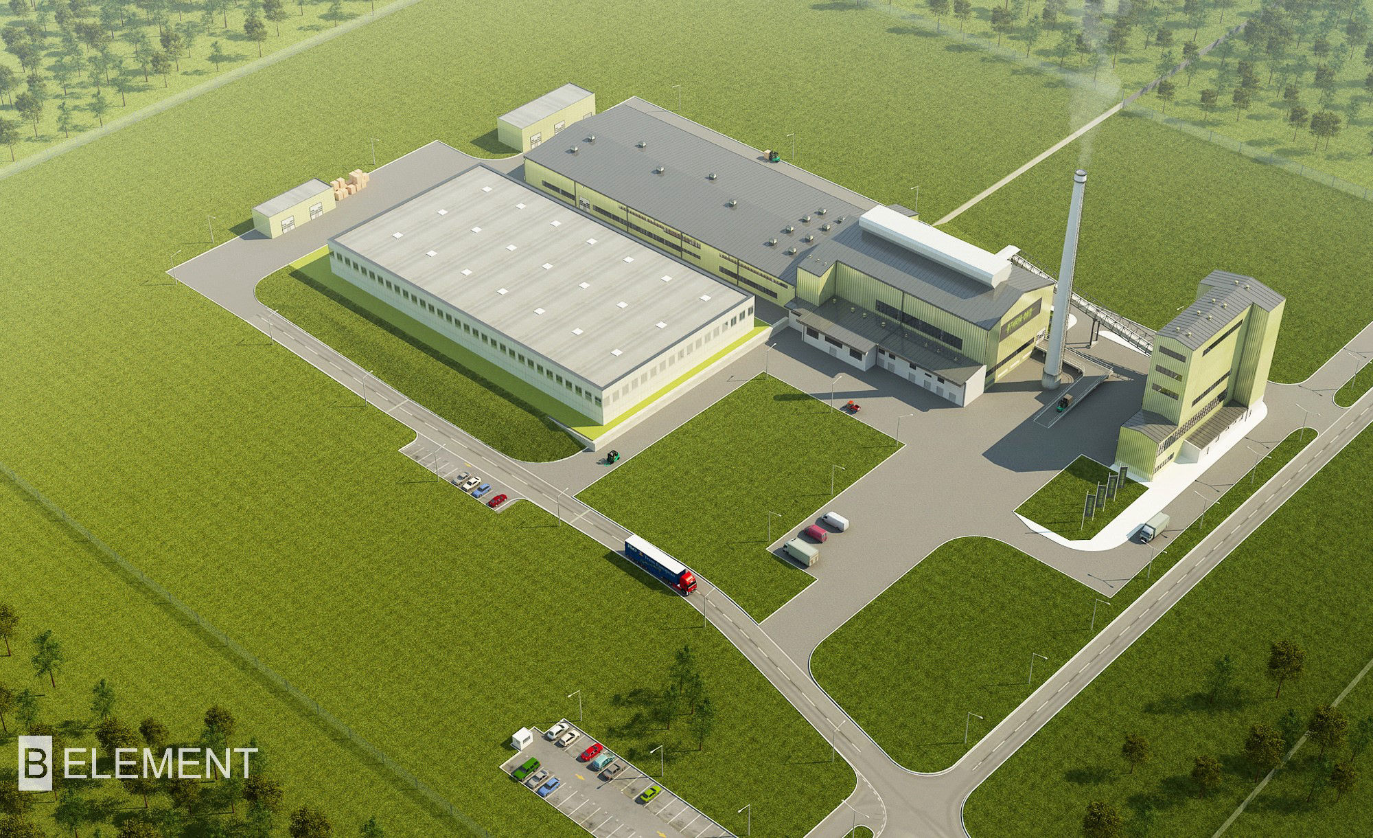 Hala technologiczna w Sławnie — projekt hali magazynowej huty szkła